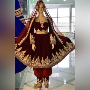 Afghan Burgundy-Maroon dress